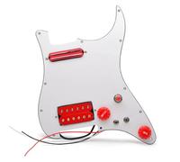 Hellery Pannello Pickup Musica Pickguard Assemblato con Alnico 5 Potenziometri B500k A500k Interruttori Split Indipendenti Fori E Viti Pronti Adatto a Chitarra Elettrica Studio, Rosso