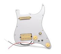 Hellery Pannello Pickup Musica Pickguard Assemblato con Alnico 5 Potenziometri B500k A500k Interruttori Split Indipendenti Fori E Viti Pronti Adatto a Chitarra Elettrica Studio, Giallo