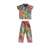 Hellery Pantalone da Esibizione Bambini Dal Look Anni Settanta Pantaloni Performance Completo per Ballo Abbigliamento Ragazzi Adatto per Recite Scolastiche