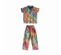 Hellery Pantalone da Esibizione Bambini Dal Look Anni Settanta Pantaloni Performance Completo per Ballo Abbigliamento Ragazzi Adatto per Recite Scolastiche