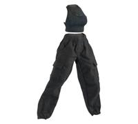 Hellery Pantaloni Cargo Neri in 1/12, Ideali per Il Cosplay, con Gilet Come Accessorio.