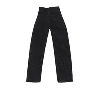 Hellery Pantaloni per Action Figure in 1:12 per Corpi di Bambole Femminili Alte 15 Cm, Accessorio di Moda Fai da Te, Pantaloni Larghi con Piedi, Nero