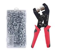 Hellery Pinza con Occhielli Portatile Pinza con Punzoni Inrcambiabili Ergonomico Pinze per Del da