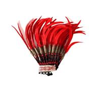 Hellery Piume del Capo Indiano per Lo Spettacolo di Halloween, Rosso