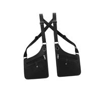 Hellery Pratica Borsa a Tracolla in PU con Doppia Zona Ascellare per Escursioni, Campeggio E Trekking, Nero