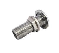 Hellery Raccordo Attraversoscafo con Flangia e Contro Non Deformabile Raccordo di Drenaggio Nautico in Acciaio Inox Universale Connettore Passascafo, 1 Pollice