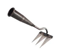 Hellery Rastrello da Giardino Rastrello per Sradicare Zappa Attrezzo Manuale per Lavorazione Robusto in Acciaio al Manganese Adatto per Colture Orto Prato Gia, 3 Denti