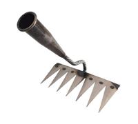 Hellery Rastrello da Giardino Rastrello per Sradicare Zappa Attrezzo Manuale per Lavorazione Robusto in Acciaio al Manganese Adatto per Colture Orto Prato Gia, 7 Denti