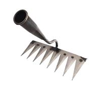 Hellery Rastrello da Giardino Rastrello per Sradicare Zappa Attrezzo Manuale per Lavorazione Robusto in Acciaio al Manganese Adatto per Colture Orto Prato Gia, 8 Denti