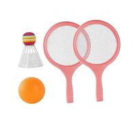 Hellery Set da Badminton per Bambini, Racchette da Tennis per Bambini con Palla E Volano da Badminton, Racchetta da Badminton per La Famiglia, Sport All'a, Rosa