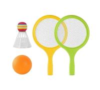 Hellery Set da Badminton per Bambini, Racchette da Tennis per Bambini con Palla E Volano da Badminton, Racchetta da Badminton per La Famiglia, Sport All'a, Giallo Verde