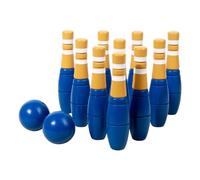 Hellery Set da Bowling in Legno da 10 Pezzi, Gioco di Bowling da Giardino con 10 Birilli in Legno E 2 Palle, Mini Birilli da Bowling per Interni Ed Esterni