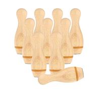 Hellery Set da Bowling Portatile con 10 Birilli, Ideale per Shuffleboard, Divertimento in Legno Massello, Gioco di Bowling per Bambini, Ideale per