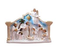 Hellery Set di Statuine per Presepe Natalizio, Statuine Religiose per Presepe, Statua Realistica di Gesù della Sacra Famiglia, Decorazioni per La Casa, Bianco