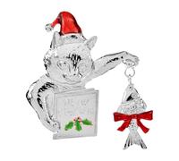 Hellery Spilla Natalizia a Forma di Gatto Che Pesca, Distintivo Decorativo a Forma di Animale, Spilla da Bavero a Forma di Gatto, Corsage per,