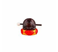 Hellery Strumento Del Pesce di Legno Tamburo Buddhista Blocco Tempio Percussione Campana di Legno Intaglio in Legno di Canfora Suono Profondo per Meditazione, Dark Red, 3 Inch