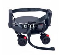 Hellery Supporto Attrezzatura Golf con Base Carrello Ruote Girevoli Struttura Regolabile in Plastica Trasporto con Freno Adatto per Campo da Golf Allenamento Torneo, Nero