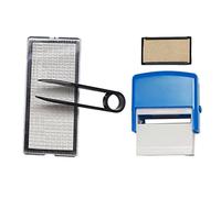 Hellery Timbro autoinchiostrante Personalizzato Kit Composizione Lettere Numeri Simboli Data Uso Didattico Materiale PP Riutilizzabile Adatto per attività, Blu