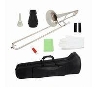 Hellery Trombone in Si Bemolle Custodia Inclusa Trombone Tenore Campana Svasata Articolo Musicale, Argento