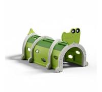 Hellery Tunnel per Bambini Percorso Motorio Passaggio Strisciare in HDPE con Struttura Collegata E Ampiezza 50 Cm per Gioco Continuo Adatto per Casa Aula Gioco, Coccodrillo Verde