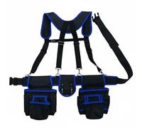 Hellery Utility Waist Pack Cintura Porta Utensili da Lavoro Borsa con Spallacci in Oxford Antistrappo Peso Ben Bilanciato per Lunghe Ore Adatta a Elettricisti, Nero + Blu