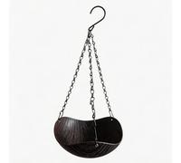 Hellery Vaschette per Uccelli Sospese, Vaschette per Uccelli Leggere E Decorative, Mangiatoie a Paletta per Giardino, Cortile Esterno, Venatura del Legno Scura