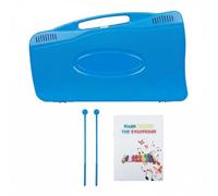 Hellery Xilofono Bambini Kit Musicale 25 Note Metallofono Strumento per Apprendimento con Custodia a Trasporto Bacchette E Canzoni Barre Alluminio Base Adatto, Blu