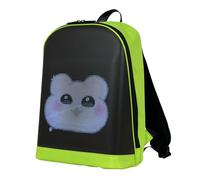 Hellery Zaino LED Intelligente Studente Display Luminoso Programmabile da App per Mostrare Arte E Messaggi Materiale Impermeabile, Verde Fluorescente