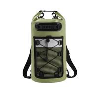 Hellery Zaino Roll-Top Impermeabile Spallacci Zaino a Secchiello Maniglia Superiore Attrezzatura Outdoor per Campeggio, Surf, Verde, Verde Militare, 20L Doppio Spallaccio