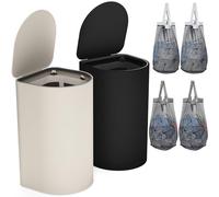 HELLKOPF Confezione da 2 cesti per la biancheria con coperchio, 140 l, grande capacità, con 2 scomparti per ordinare la biancheria sporca, 4 sacchetti interni rimovibili, Laundry Baskets e facile da