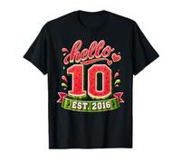 Hello 10 EST 2016 Watermelon 10th Birthday Summer Party Maglietta