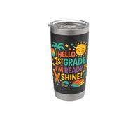 Hello 1st Grade I'm Ready to Shine Back to School Ragazze ragazzi Bicchiere termico in acciaio inox doppia parete