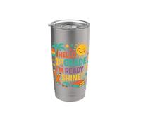 Hello 1st Grade I'm Ready to Shine Back to School Ragazze ragazzi Bicchiere termico in acciaio inox doppia parete