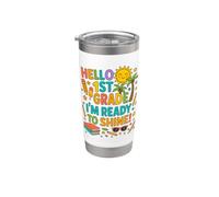 Hello 1st Grade I'm Ready to Shine Back to School Ragazze ragazzi Bicchiere termico in acciaio inox doppia parete