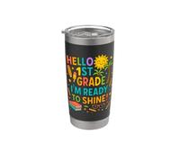 Hello 1st Grade I'm Ready to Shine Back to School Ragazze ragazzi Bicchiere termico in acciaio inox doppia parete