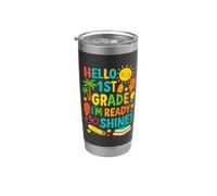 Hello 1st Grade I'm Ready to Shine Back to School Ragazze ragazzi Bicchiere termico in acciaio inox doppia parete