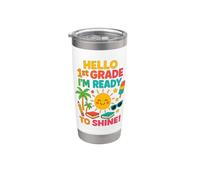 Hello 1st Grade I'm Ready to Shine Back to School Ragazze ragazzi Bicchiere termico in acciaio inox doppia parete