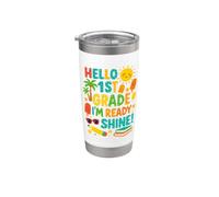 Hello 1st Grade I'm Ready to Shine Back to School Ragazze ragazzi Bicchiere termico in acciaio inox doppia parete