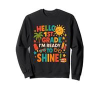 Hello 1st Grade I'm Ready to Shine Back to School Ragazze ragazzi Felpa
