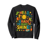 Hello 1st Grade I'm Ready to Shine Back to School Ragazze ragazzi Felpa