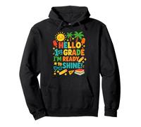 Hello 1st Grade I'm Ready to Shine Back to School Ragazze Ragazzi Felpa con Cappuccio