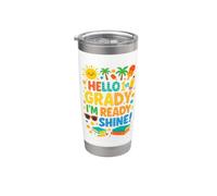 Hello 1st Grade I'm Ready to Shine Funny Back to School Kids Bicchiere termico in acciaio inox doppia parete
