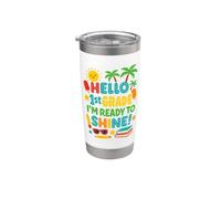 Hello 1st Grade I'm Ready to Shine Funny Back to School Kids Bicchiere termico in acciaio inox doppia parete