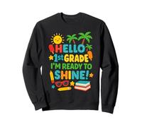 Hello 1st Grade I'm Ready to Shine Funny Back to School Kids Felpa