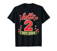 Hello 2 EST 2024 Watermelon 2nd Birthday Summer Party Maglietta