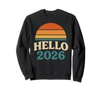 Hello 2026 Camicia Groovy Retro Fun Capodanno Ventisei Felpa