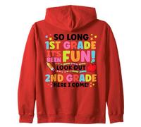 Hello 2nd Grade So Long 1st Fun Graduation Ritorno a scuola Felpa con Cappuccio