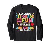 Hello 2nd Grade So Long 1st Fun Graduation Ritorno a scuola Maglia a Manica
