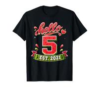 Hello 5 EST 2021 Watermelon 5th Birthday Summer Party Maglietta