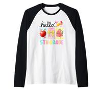 Hello 5th Grade Apple Bow Zaino Design Maglia con Maniche Raglan